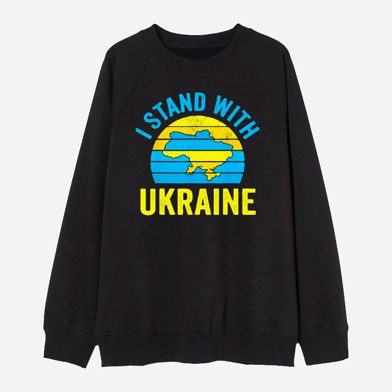 Акція на Світшот жіночий Love&Live Ukraine-2 LLP01548 XS Чорний з принтом від Rozetka