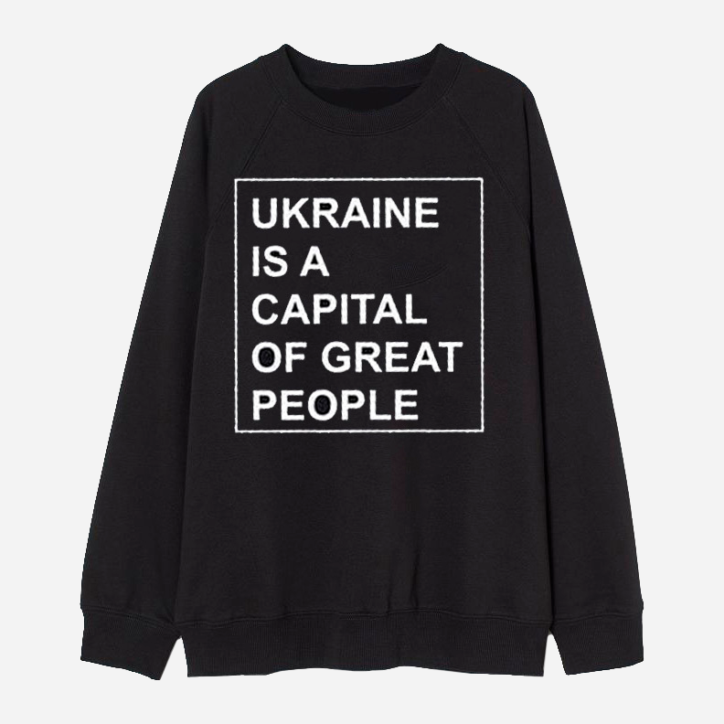 Акція на Світшот жіночий Love&Live Ukraine is a capital of great people LLP01616 S Чорний з принтом від Rozetka