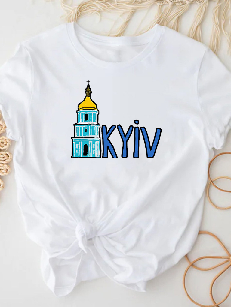 Акція на Футболка жіноча Love&Live Orthodox Kyiv LLP03062 XL Біла від Rozetka