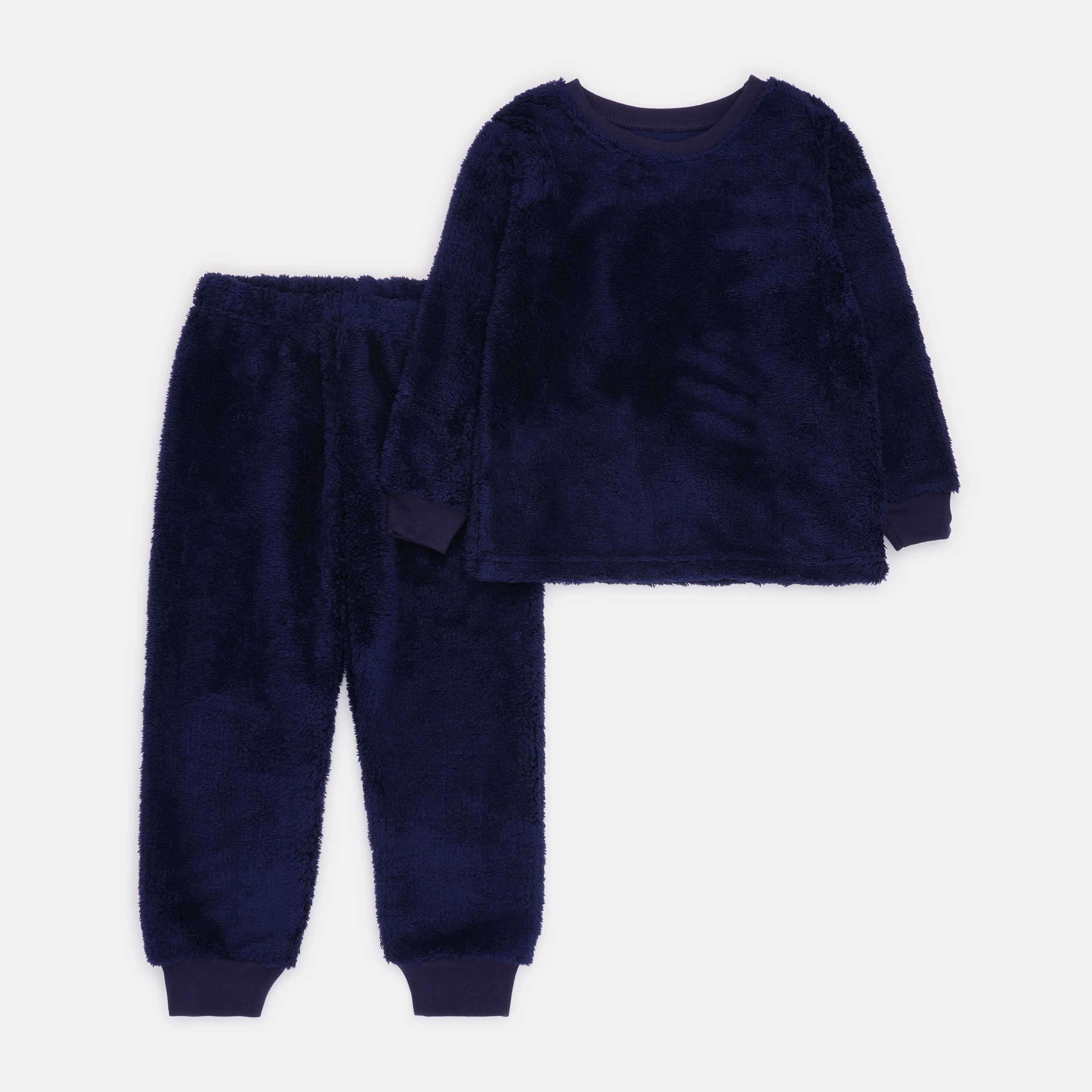 Акція на Піжама дитяча утеплена (світшот + штани) Фламінго 855-905 98-104 см Темно-Синя від Rozetka