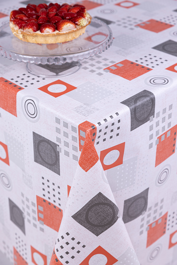 

Скатерть УкрСкатерть Стандарт С геометрическим принтом 140х220 Бело-красно-черная