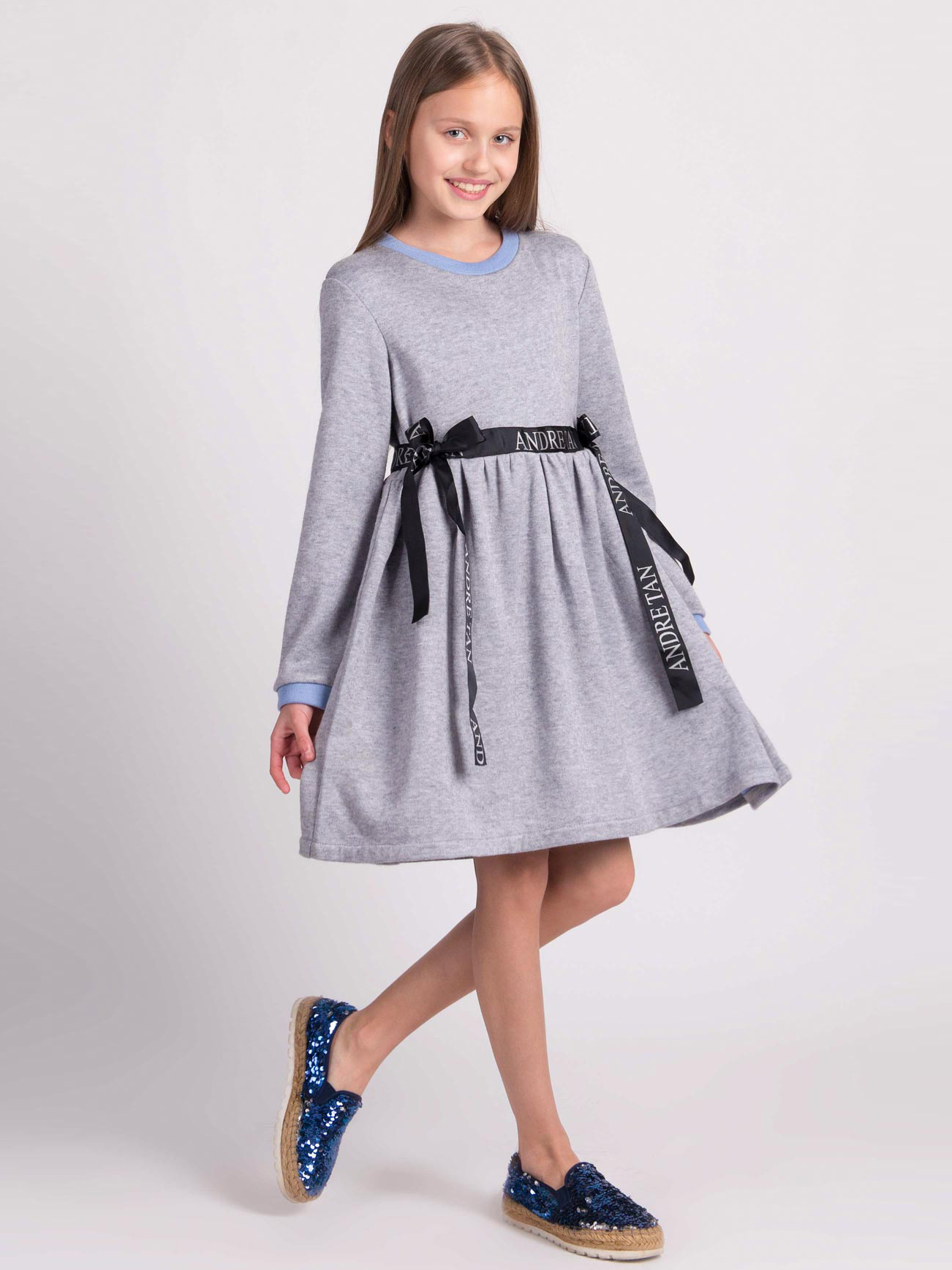 

Платье ANDRE TAN Kids K30091P 134 см Серо-голубое