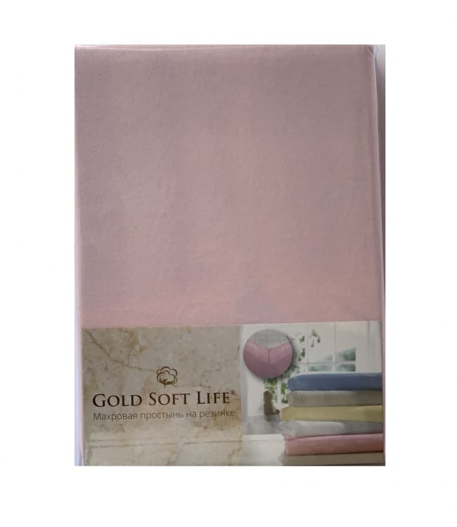 

Простынь трикотажная на резинке Gold Soft Life Terry Fitted Sheet 160*200 светло розовый (ts-02037)