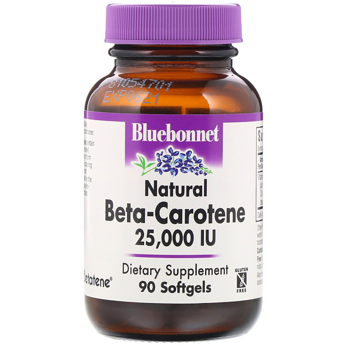 

Витамины Bluebonnet Nutrition Натуральный бета-каротин Beta Carotene 25,000 МЕ 90 гелевых капсул