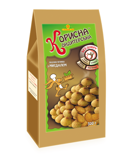 Печенье Корисна кондитерська на стевии с миндалем 300г – ROZETKA ...