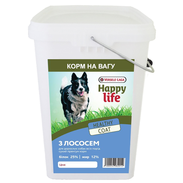 Сухой премиум корм для собак всех пород Happy Life Adult with Salmon 4 ...