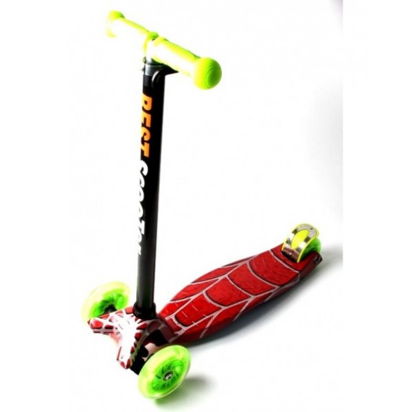 

Детский трехколесный самокат Best Scooter MAXI Red web 120 мм светящиеся колеса