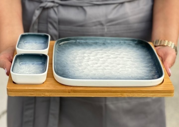 Керамическая посуда для подачи суши и роллов Dishtable три тарелки на ...