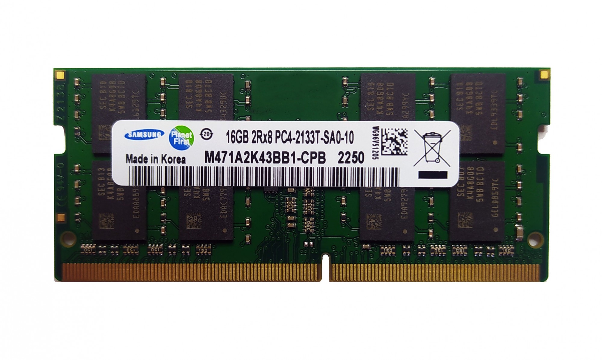 Оперативная память Samsung 16 GB SO-DIMM DDR4 2133 MHz (M471A2K43BB1 ...