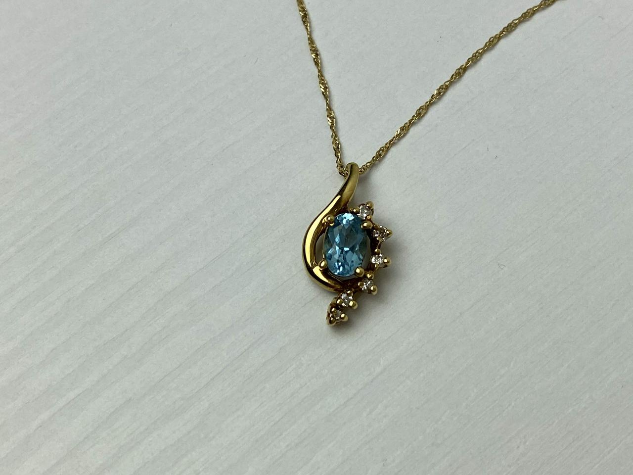 

Цепочка с кулоном из Желтого Золота с Топазом И Бриллиантами Sky Jewelry 2526