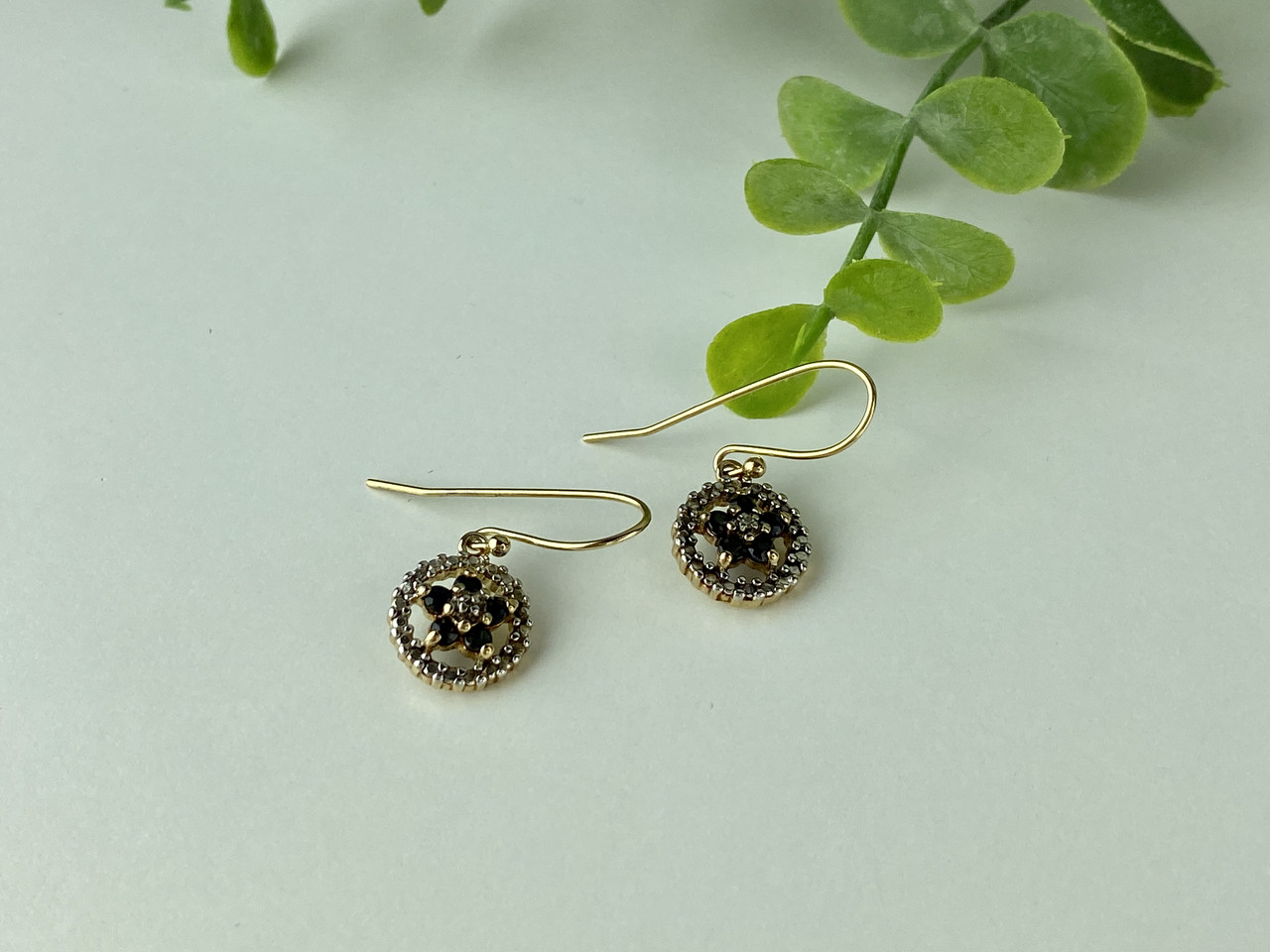 

Серебряные серьги в позолоте с Сапфирами Радость Sky Jewelry