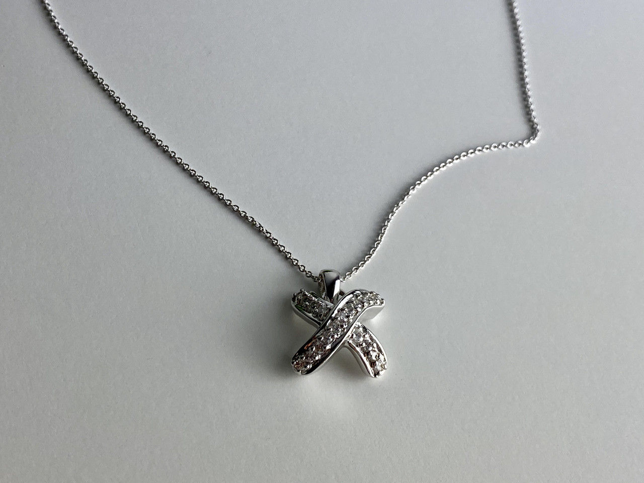 

Серебряная цепочка с кулоном фианиты Желание Sky Jewelry