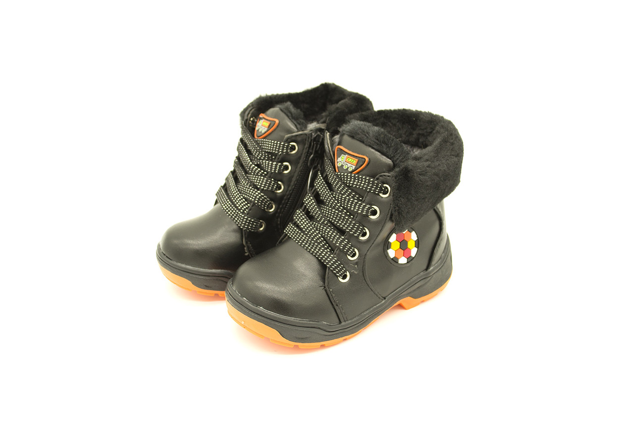 

Ботинки No brand 22 Черно-оранжевый (923-2 orange 22)