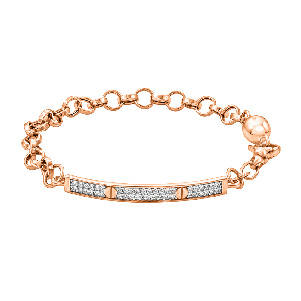 

Браслет в комбинированном цвете золота с фианитами 000123449 18.5 размера