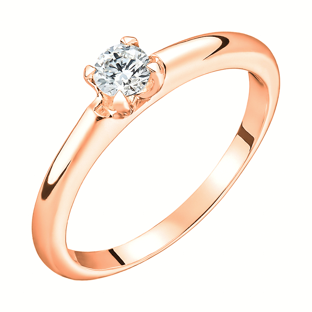

Кольцо из красного золота с бриллиантом, 0,2ct 000034614 17 размера