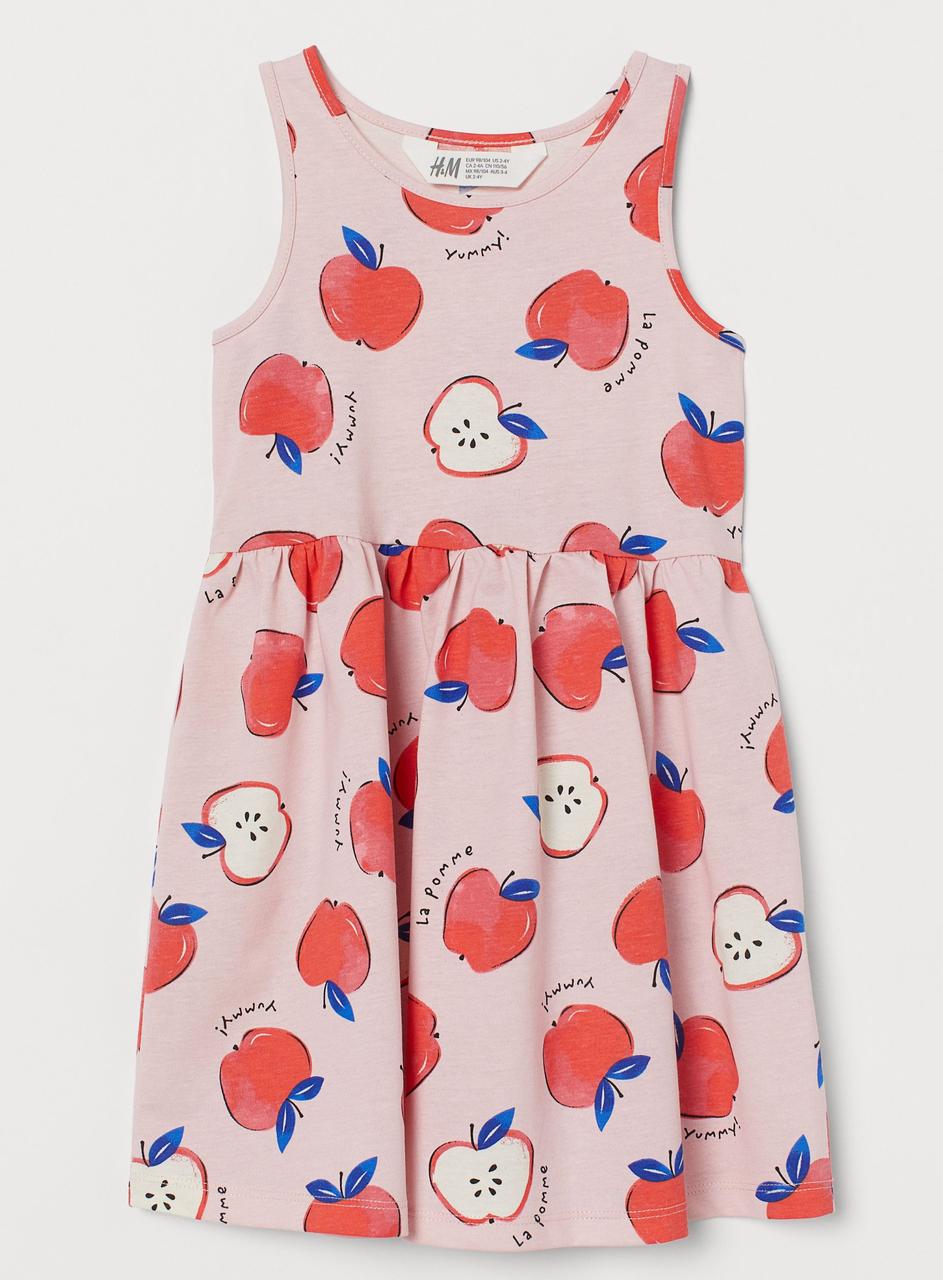 

Платье H&M Детское Трикотажное Яблоки 110-116 см Розовый-Красный 0739659030