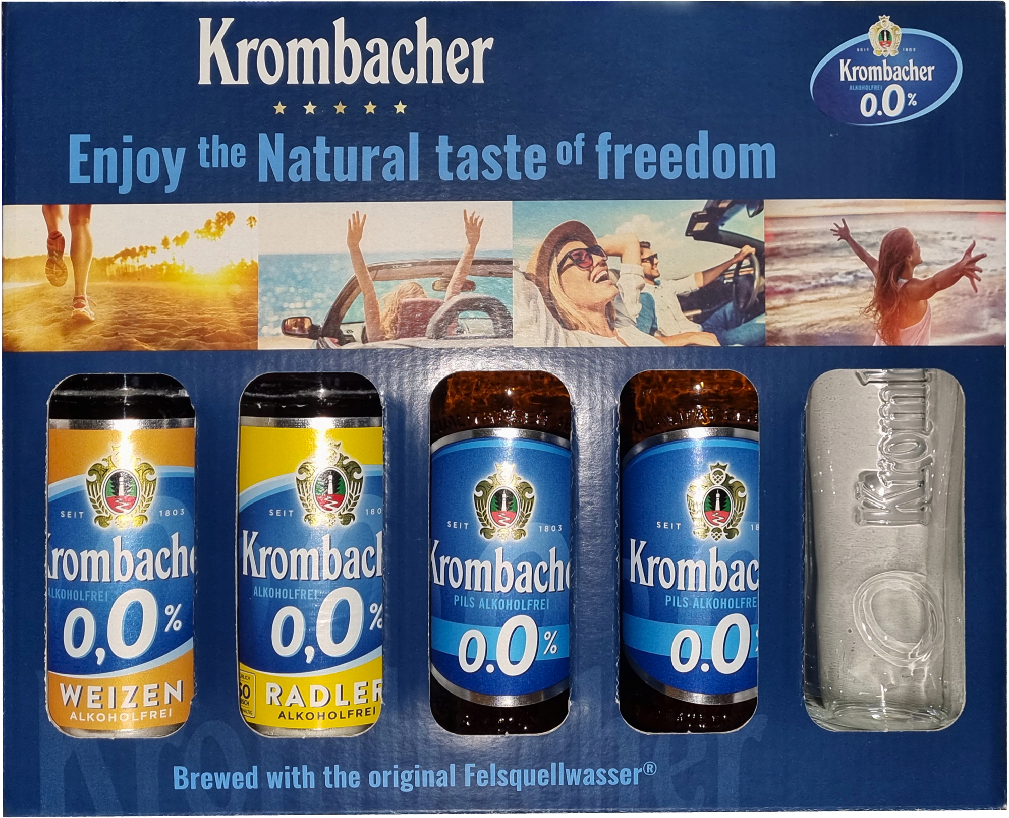 Подарочный набор пива безалкогольное Krombacher Pils 0.0% 0.33 л x 2 шт ...