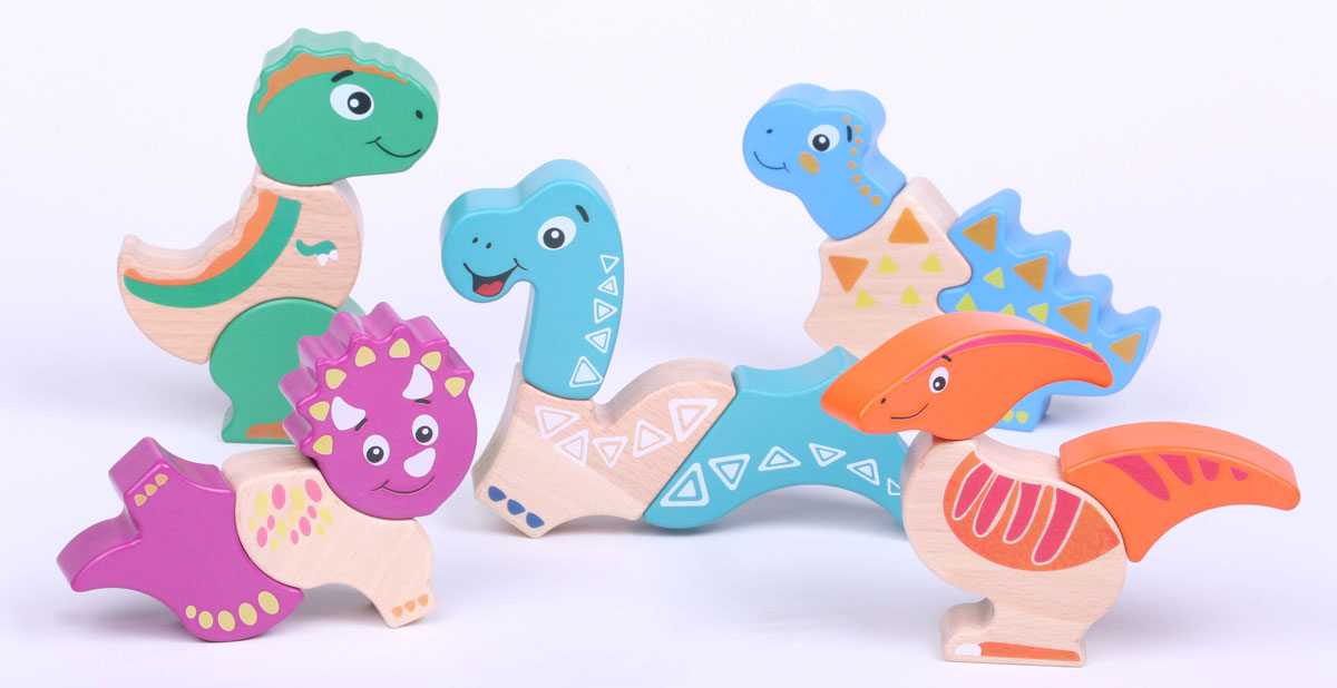 

Деревянная игрушка-конструктор Wumba Динозавры 5 фигурок (90012)
