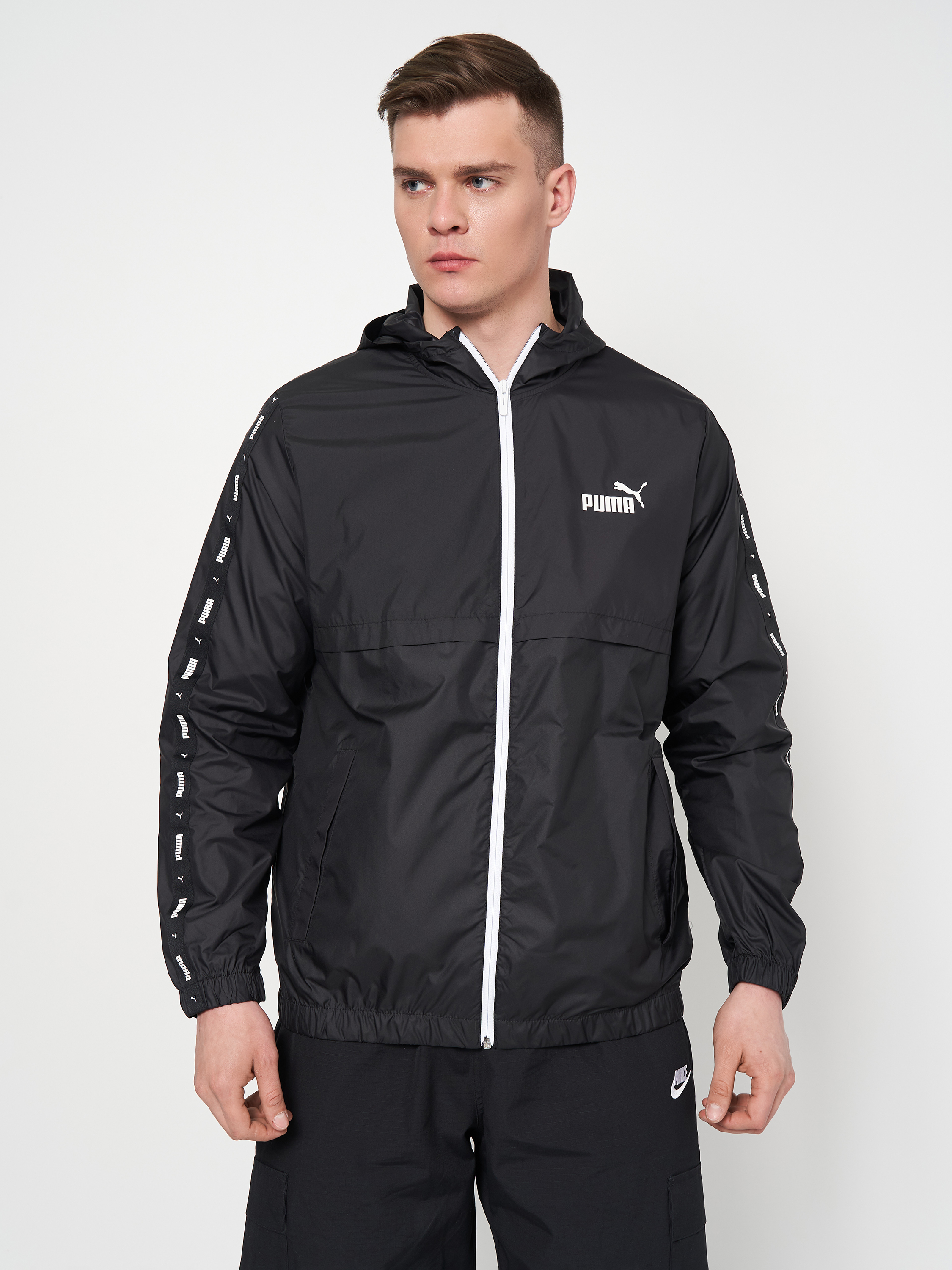 Puma black and white cheap windbreaker