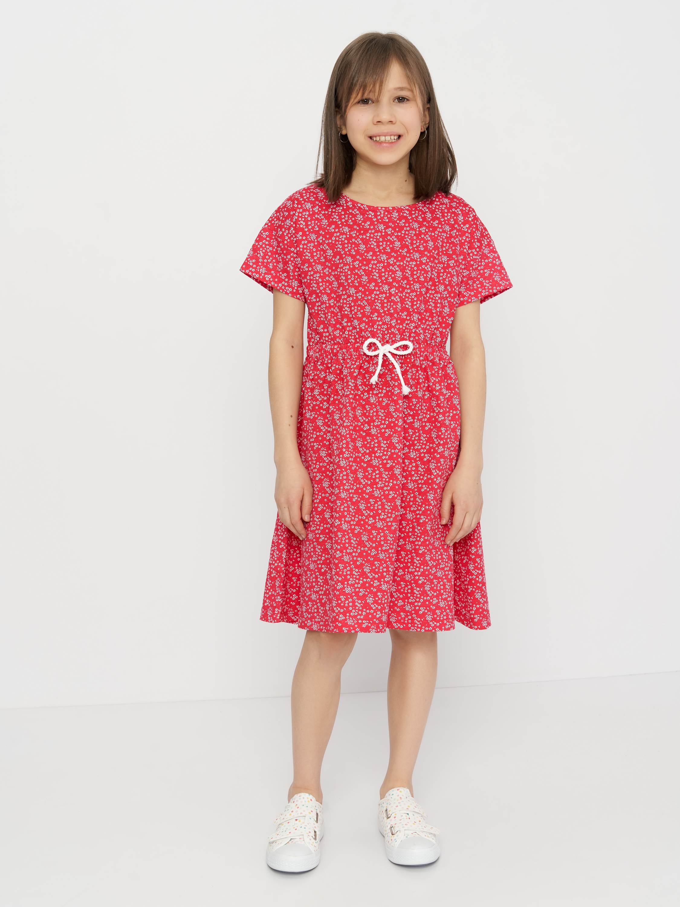 Акція на Дитяча літня сукня для дівчинки Minoti 10KDRESS 2 36243JNR 110-116 см Червона від Rozetka