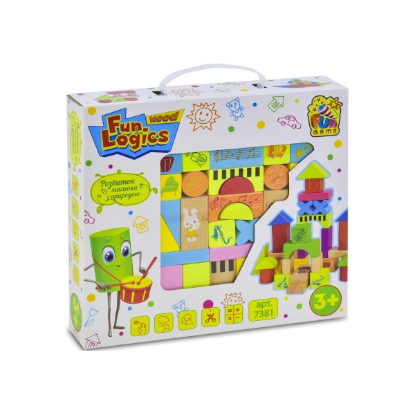 

Деревянный конструктор Кубики Good Toys 33 кубика для детей (7381)