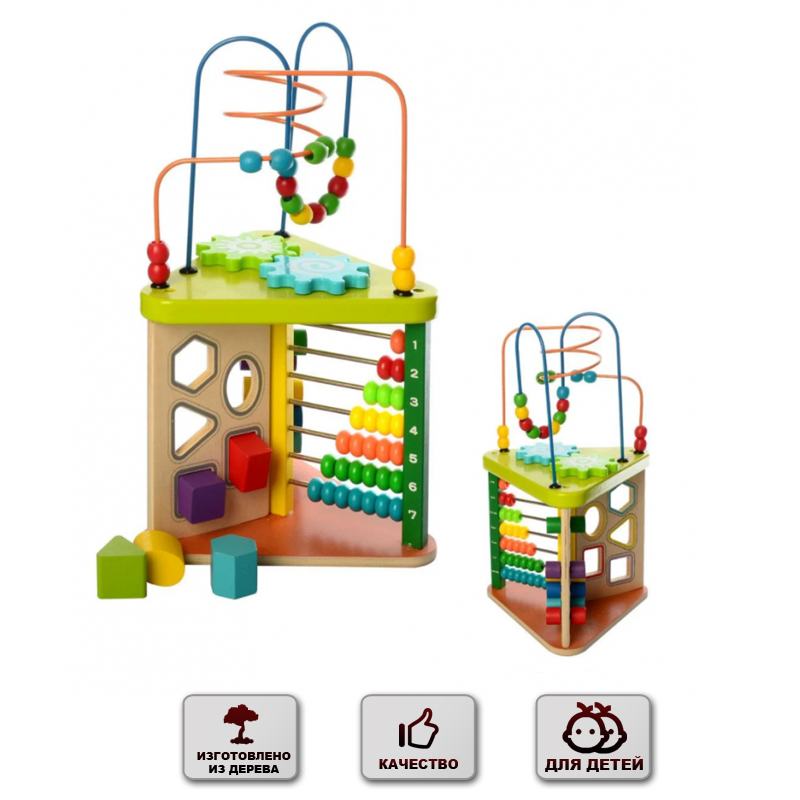 

Развивающая игрушка Good Toys Многофункциональная развивающая деревянная игрушка для детей Лабиринт Сортер Бизиборд (1258 (03168)