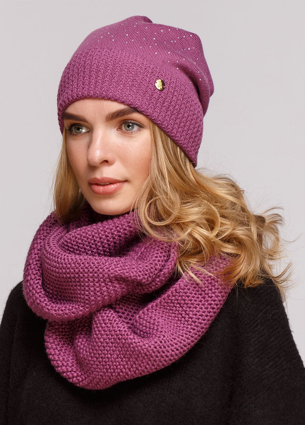

Комплект (шапка, шарф-снуд) Fashion Star 56-60 см Фиолетовый 660021