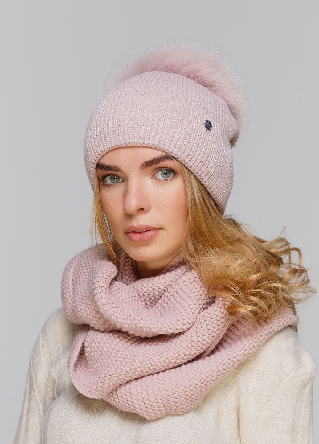 

Комплект (шапка, шарф-снуд) Fashion Star 56-60 см Светло-пудровый 660160
