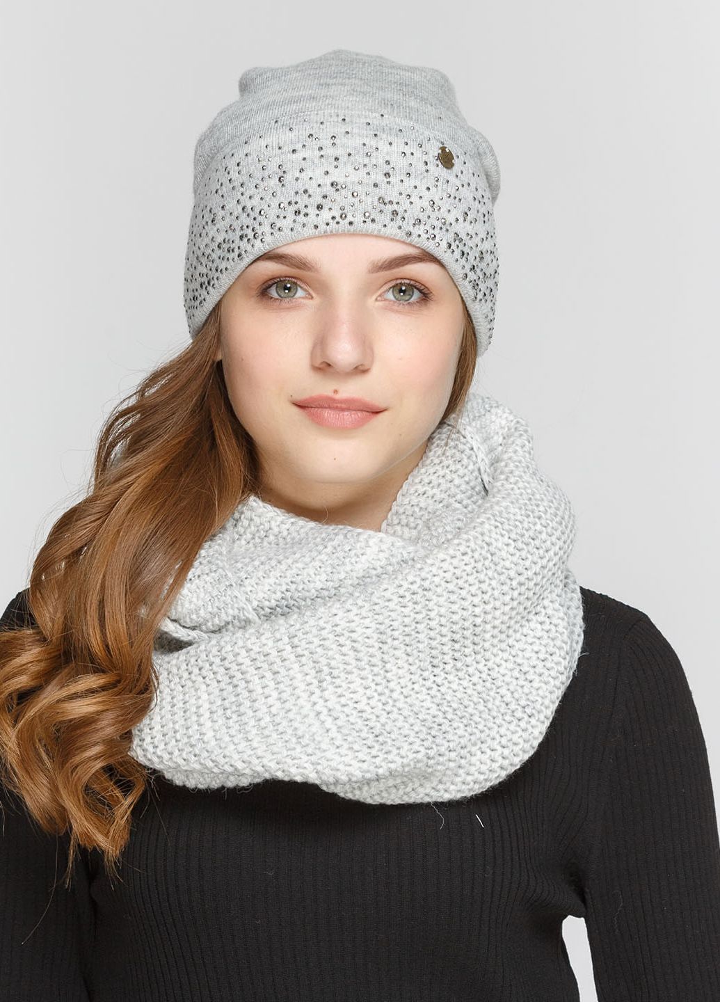 

Комплект (шапка, шарф-снуд) Fashion Star 56-60 см Дым 660435