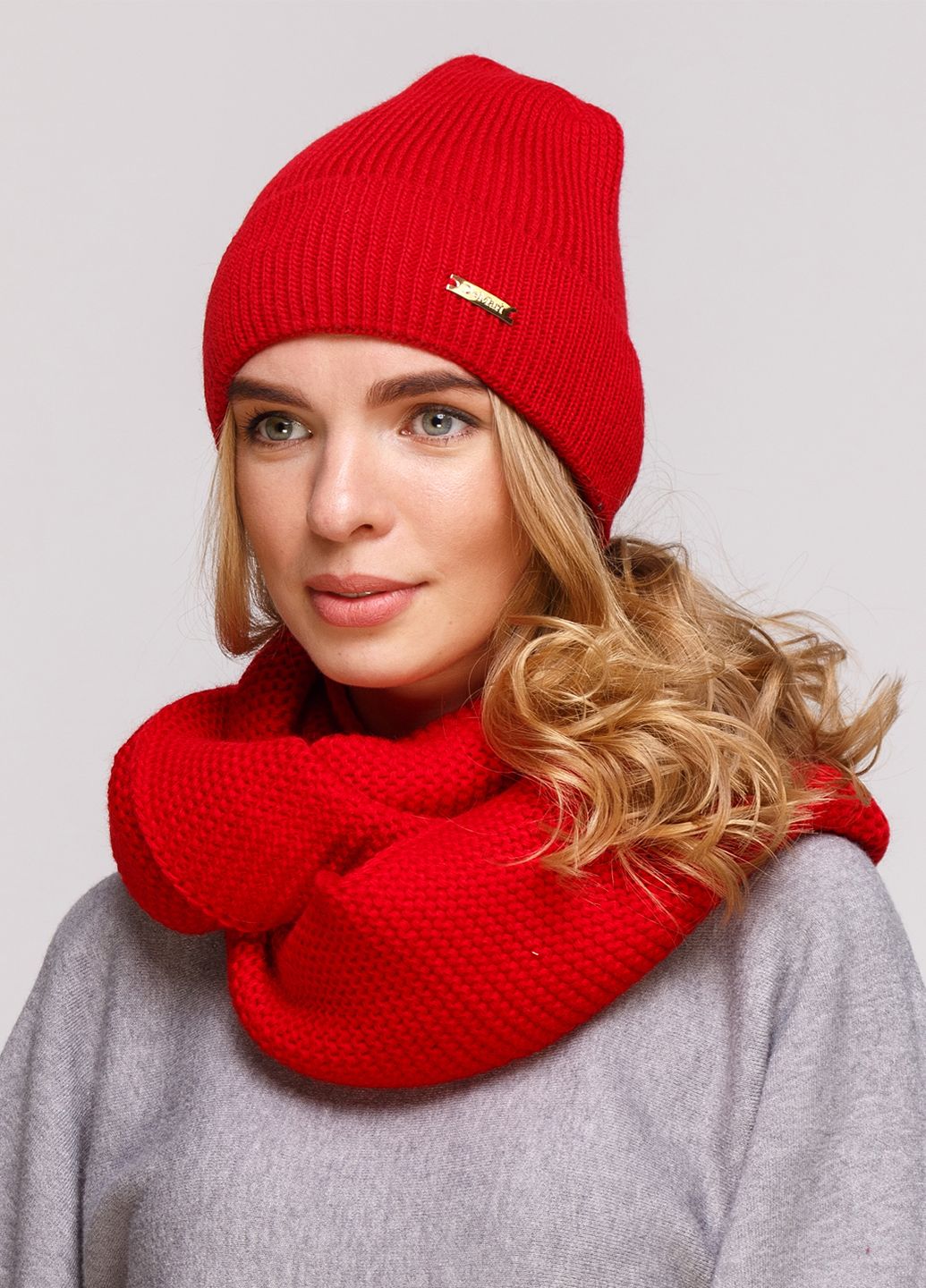 

Комплект (шапка, шарф-снуд) Fashion Star 56-60 см Красный 660536