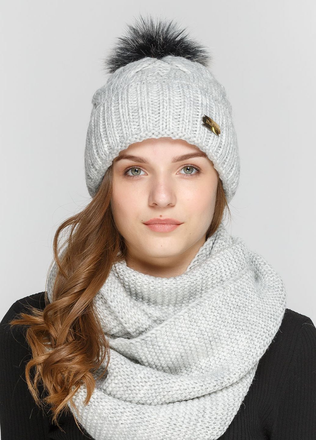 

Комплект (шапка, шарф-снуд) Fashion Star 56-60 см Дым 660451