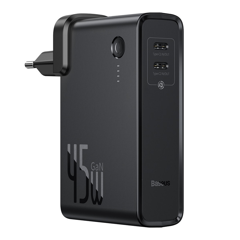

Мережевий зарядний пристрій Baseus Power Station（GaN）2 in1 C+C 10000mAh 45W Black (PPNLD-F01)