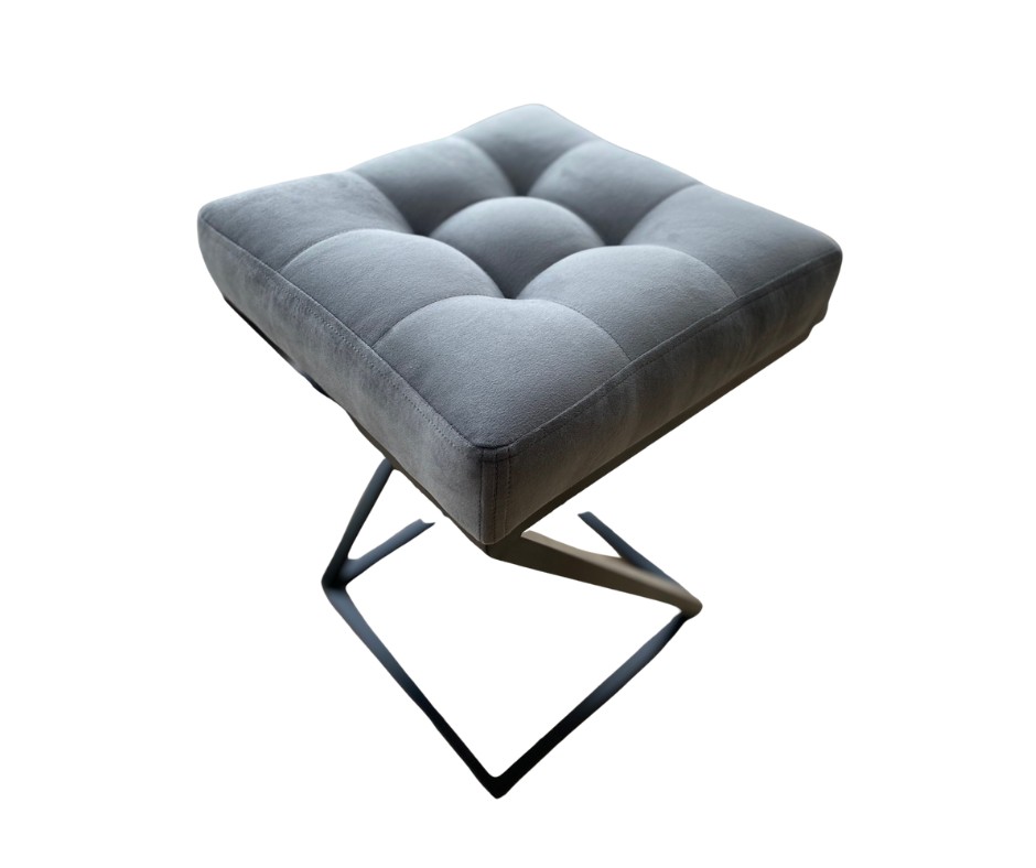 Табурет KOMODO в стиле Loft мягкий серый/металлический каркас черный ...