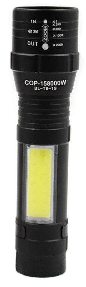 

Фонарик портативный аккумуляторный с креплением BL-Т6-19 с USB 5384, черный