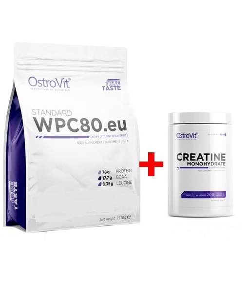 

Протеин Ostrovit Standart WPC 80, 2270 г Фисташка + Креатин OstroVit Creatine Monohydrate 500 г Без вкуса (431717)