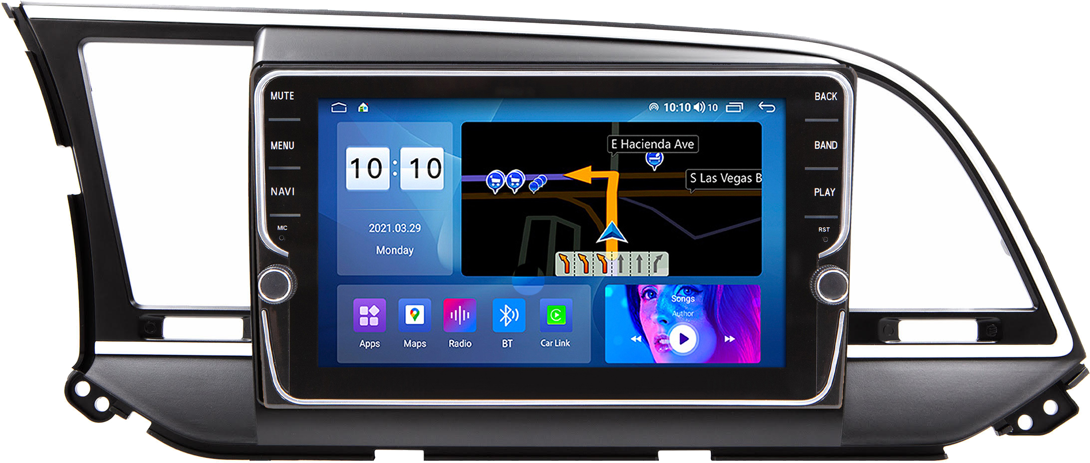 Штатная автомагнитола EasyGo M9-3-32-B-HEA QLED Hyundai Elantra (AD ...