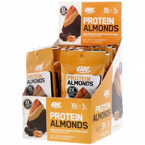 

Заменитель питания Optimum Protein Almonds, 43 г Черный шоколад и арахисовое масло - 12 шт (32495)