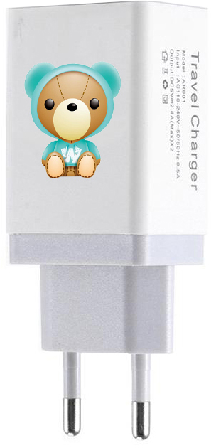 

Сетевое зарядное устройство XoKo 2 в 1 набор WC-220 WanderBear + кабель Lighnitng (WC-220)