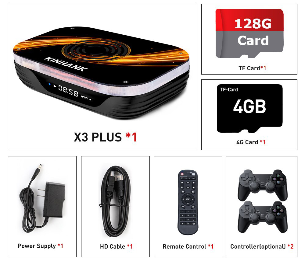 Эмулятор, супер ТВ-приставка Kinhank x3 plus (64 bit): 95000+ игр ...