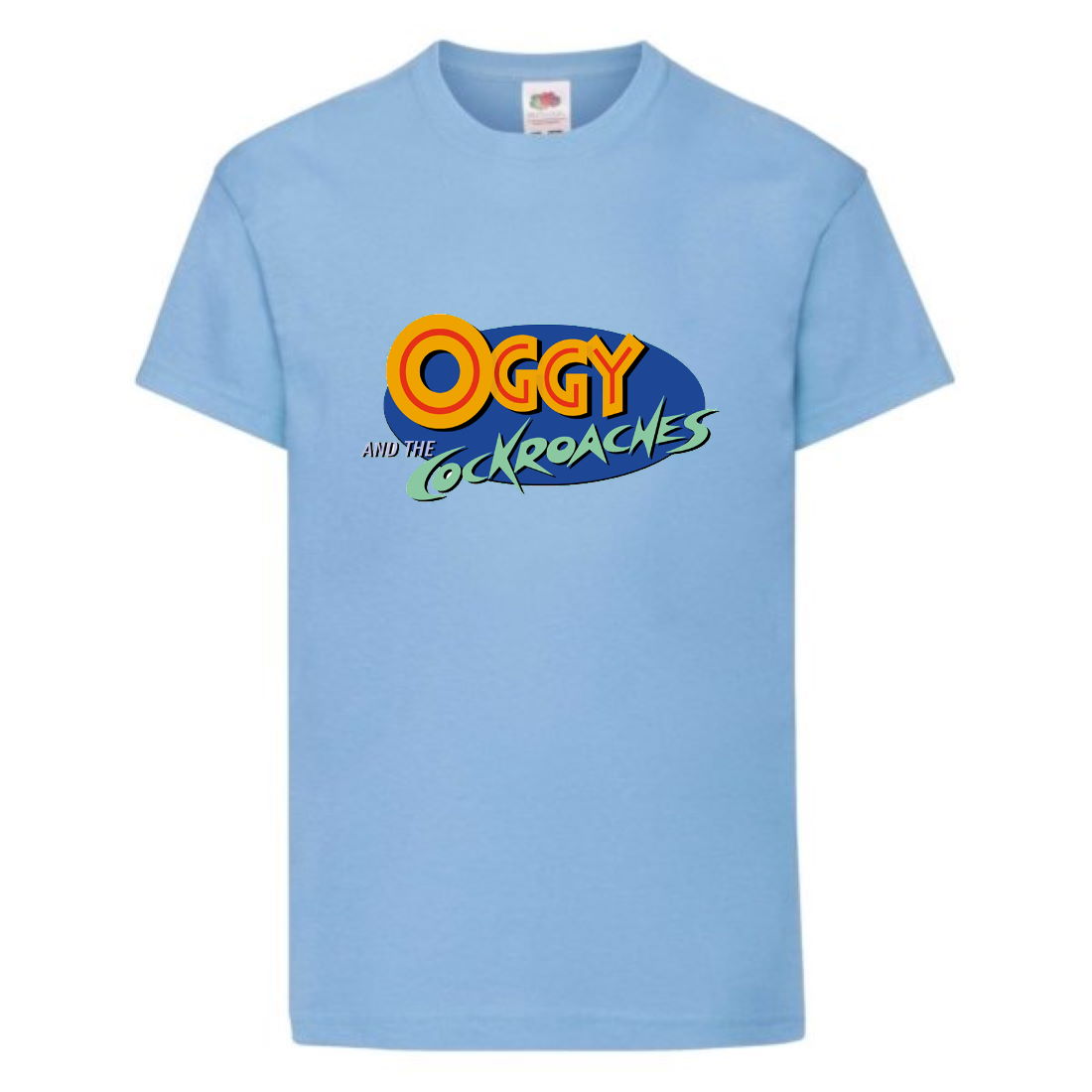 

Футболка детская Огги и тараканы (Oggy and cockroaches) голубая (top OG lbl6) 104 см