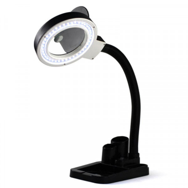 Лупа-лампа настольная YIHUA-708 с LED подсветкой 5+10 диоптрий 85 мм ...