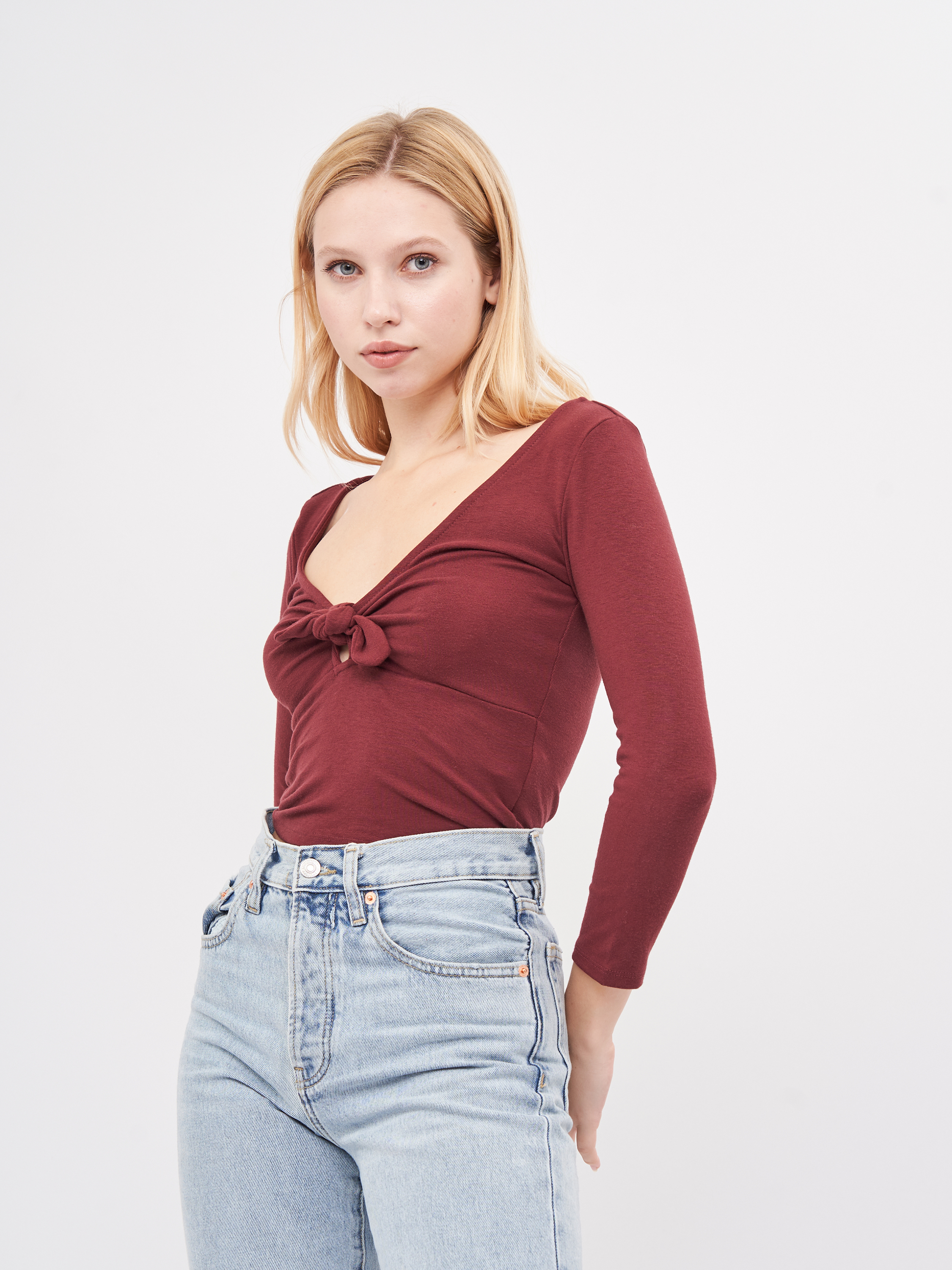 

Лонгслив Pull & Bear 9231/216/605 M Бордовый