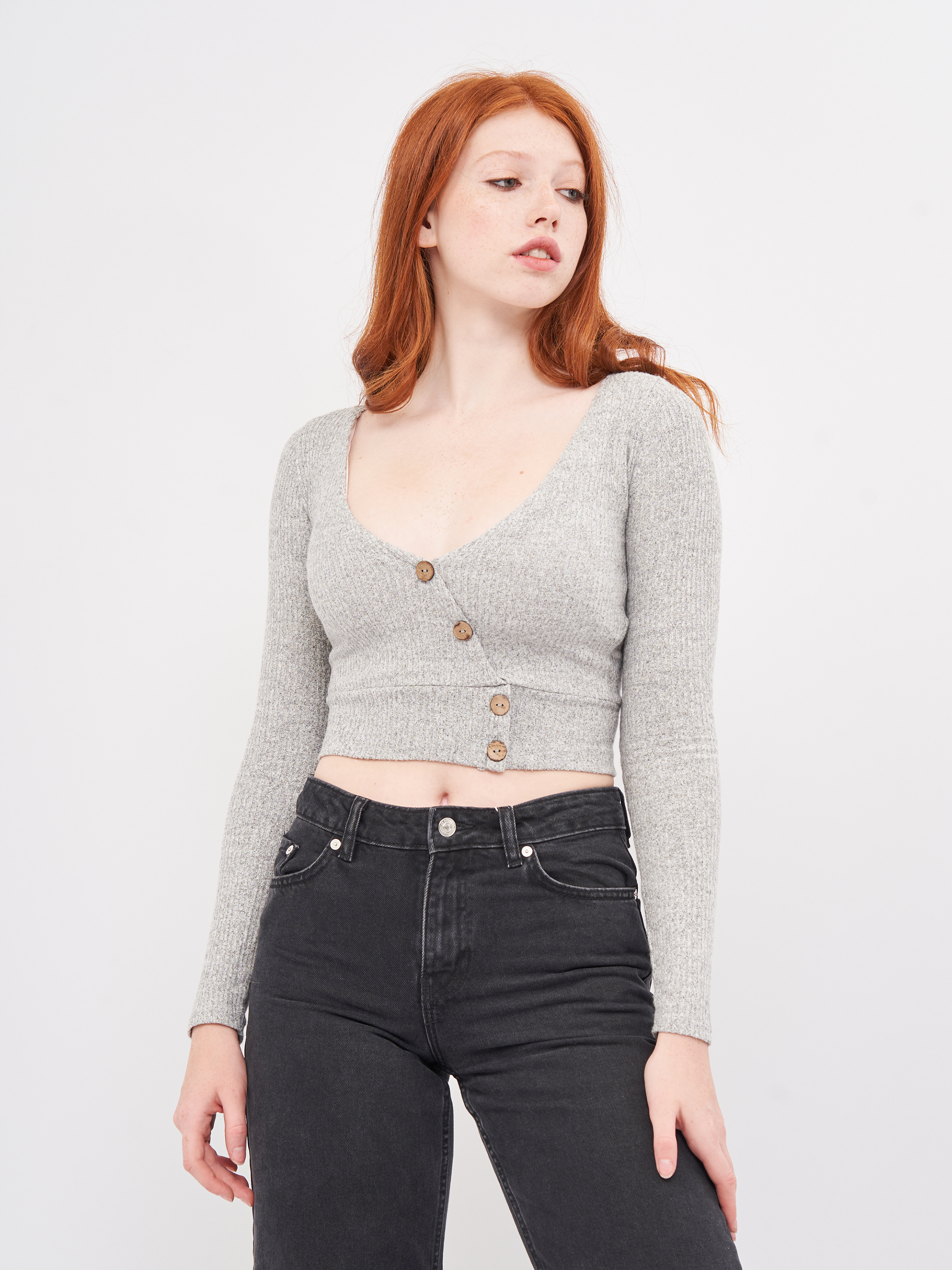 

Лонгслив Pull & Bear 9245/353/803  Светло-серый, Лонгслив Pull & Bear 9245/353/803 XL Светло-серый