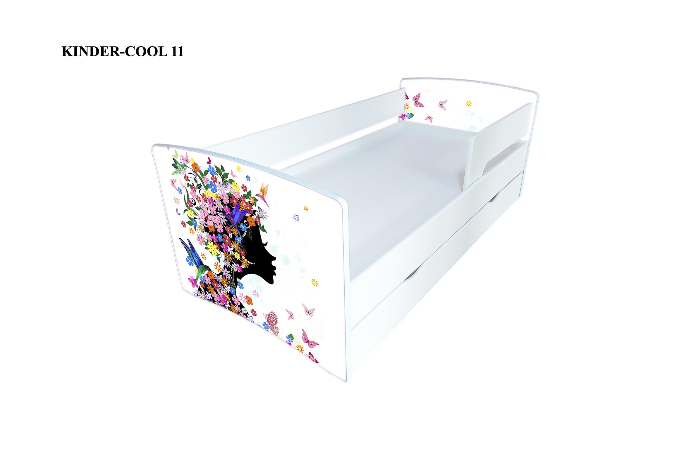 

Кровать детская Kinder-cool 11 с бортиком и ящиком 80х170 Viorina-Deko без матраса