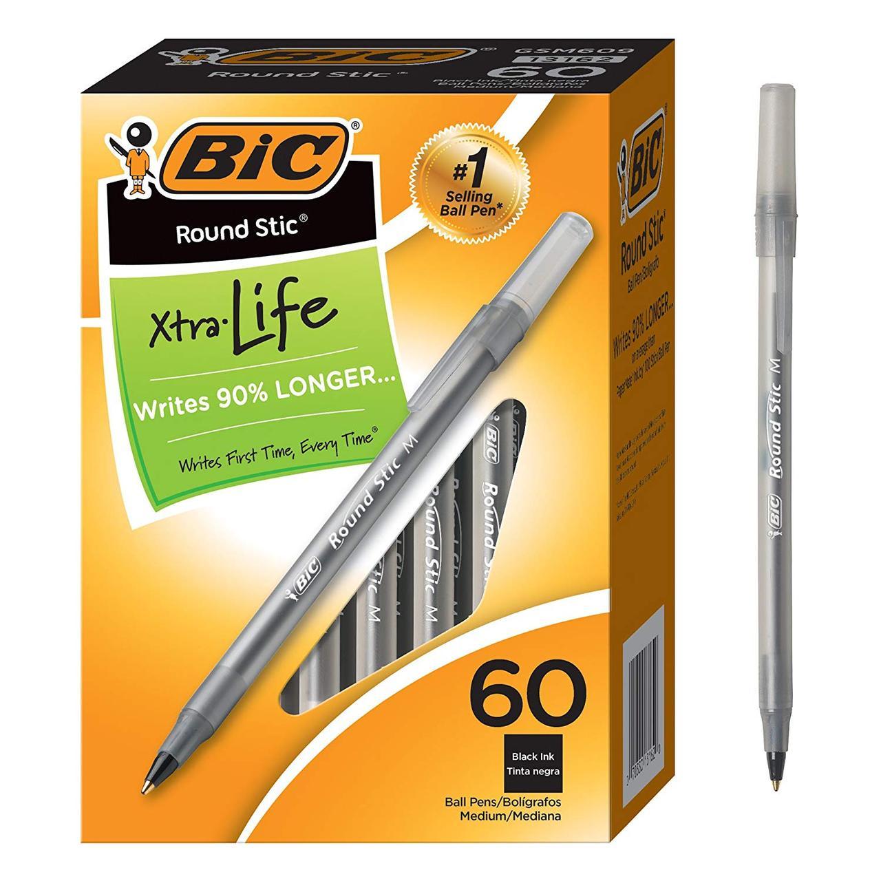 

Набір кулькових ручок 60 шт BIC Round Stic Xtra Life Чорна масляна (GSM609-Blk) (B0012YVGOW)