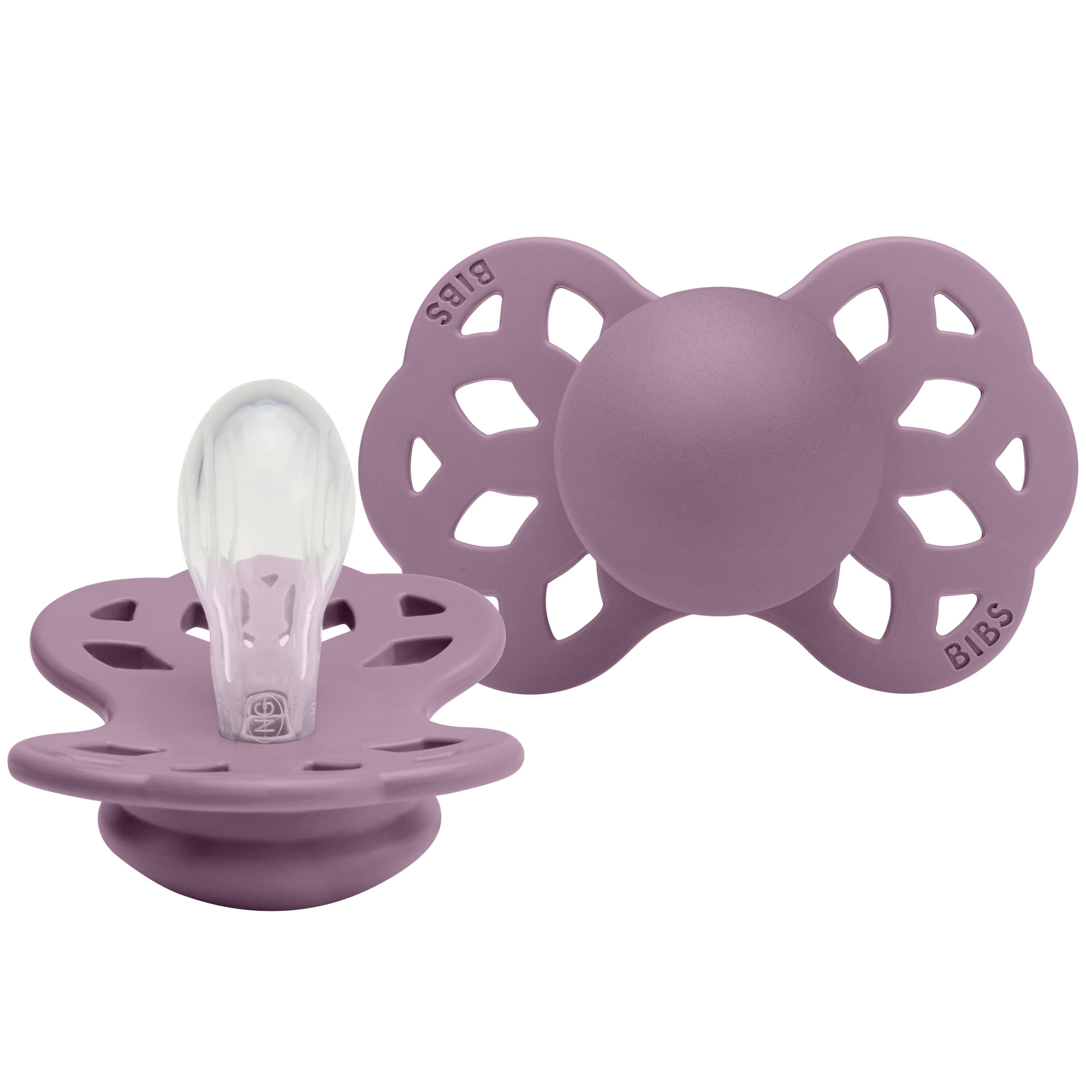 Ортодонтична силіконова пустушка BIBS Infinity Symmetrical Mauve 0-6 ...