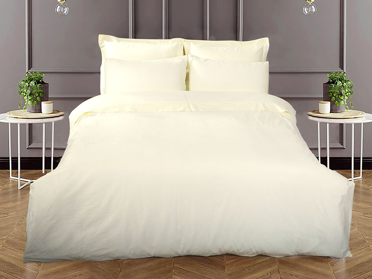 

Комплект постельного белья LUXURY LINENS Basic Line Ivory 160*220