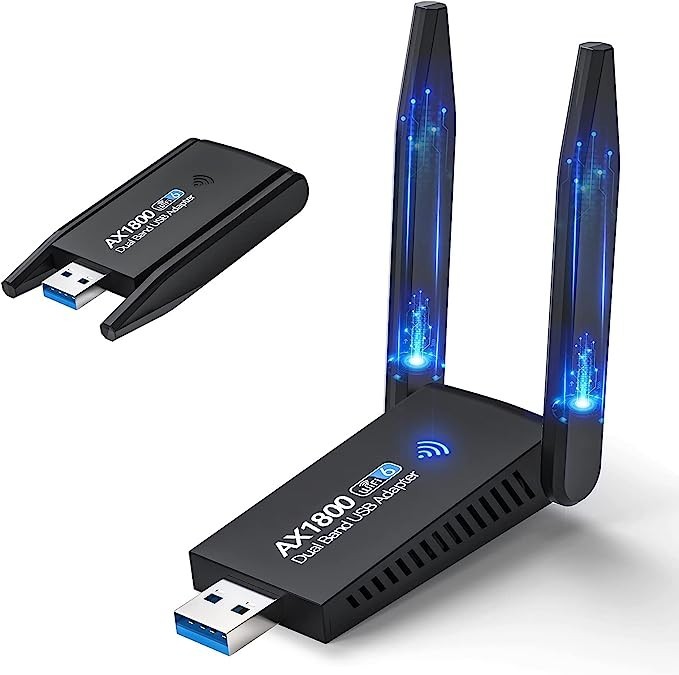 Адаптер WiFi 6 USB3.0 1800 Mbps RTL8832AU 802.11AX Mu-MIMO 1024-QAM 2х5 ...