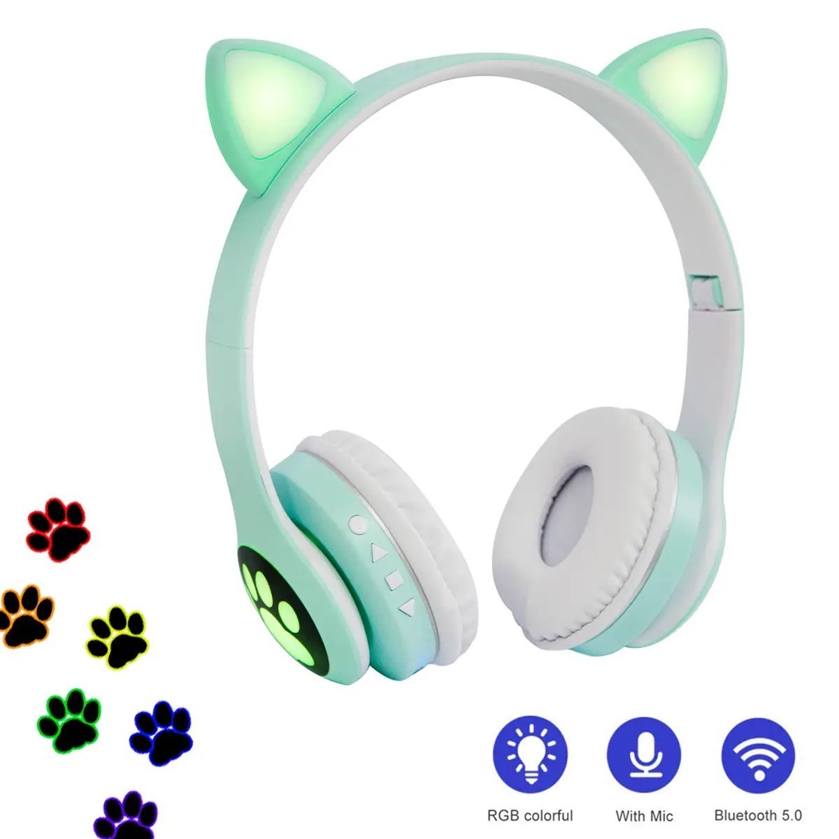 Бездротові навушники з вушками Cat ear headphones VZV-23M, накладні ...