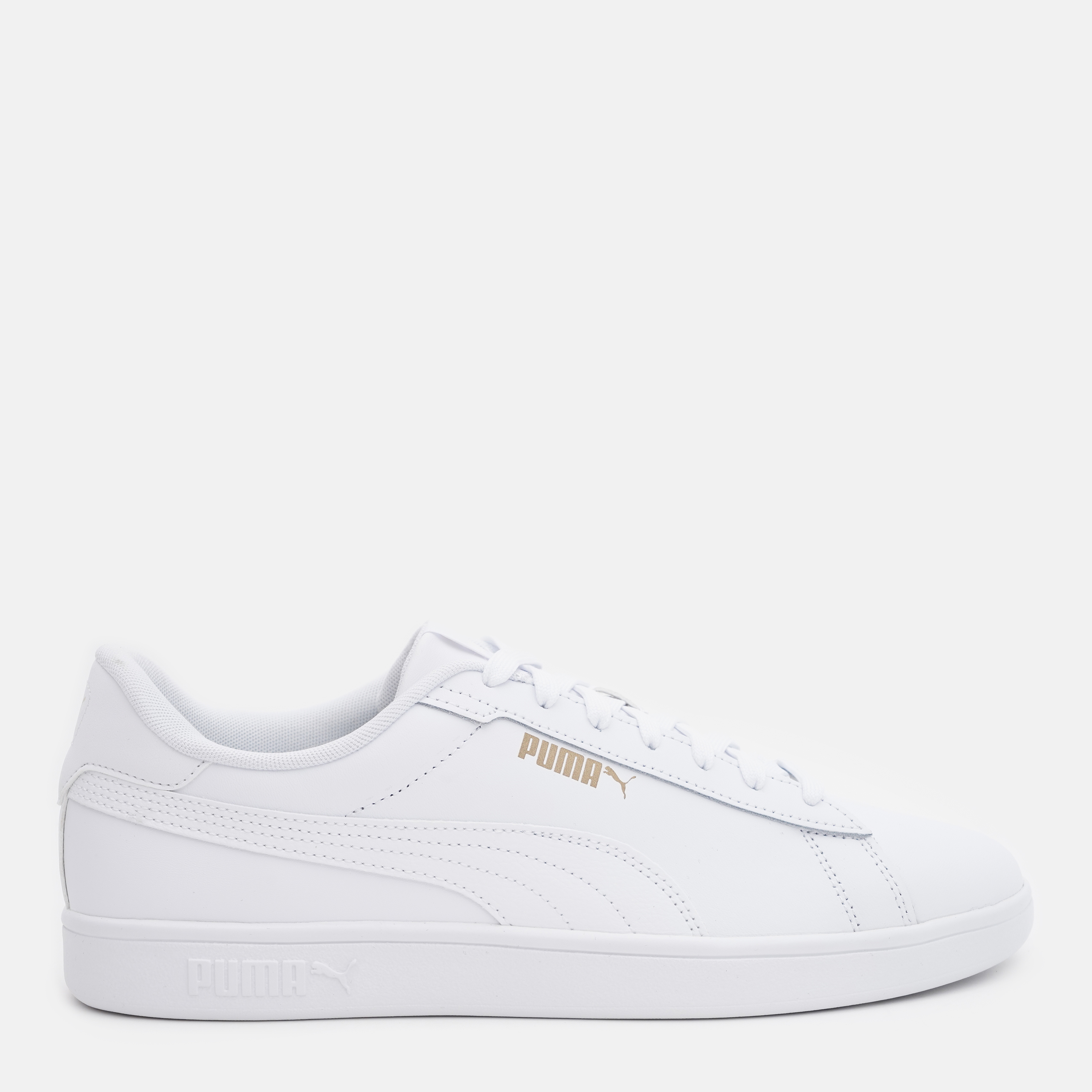 Акція на Чоловічі кеди низькі Puma Smash 3.0 L 39098701 41 (7.5UK) 26.5 см White-White-Gold від Rozetka